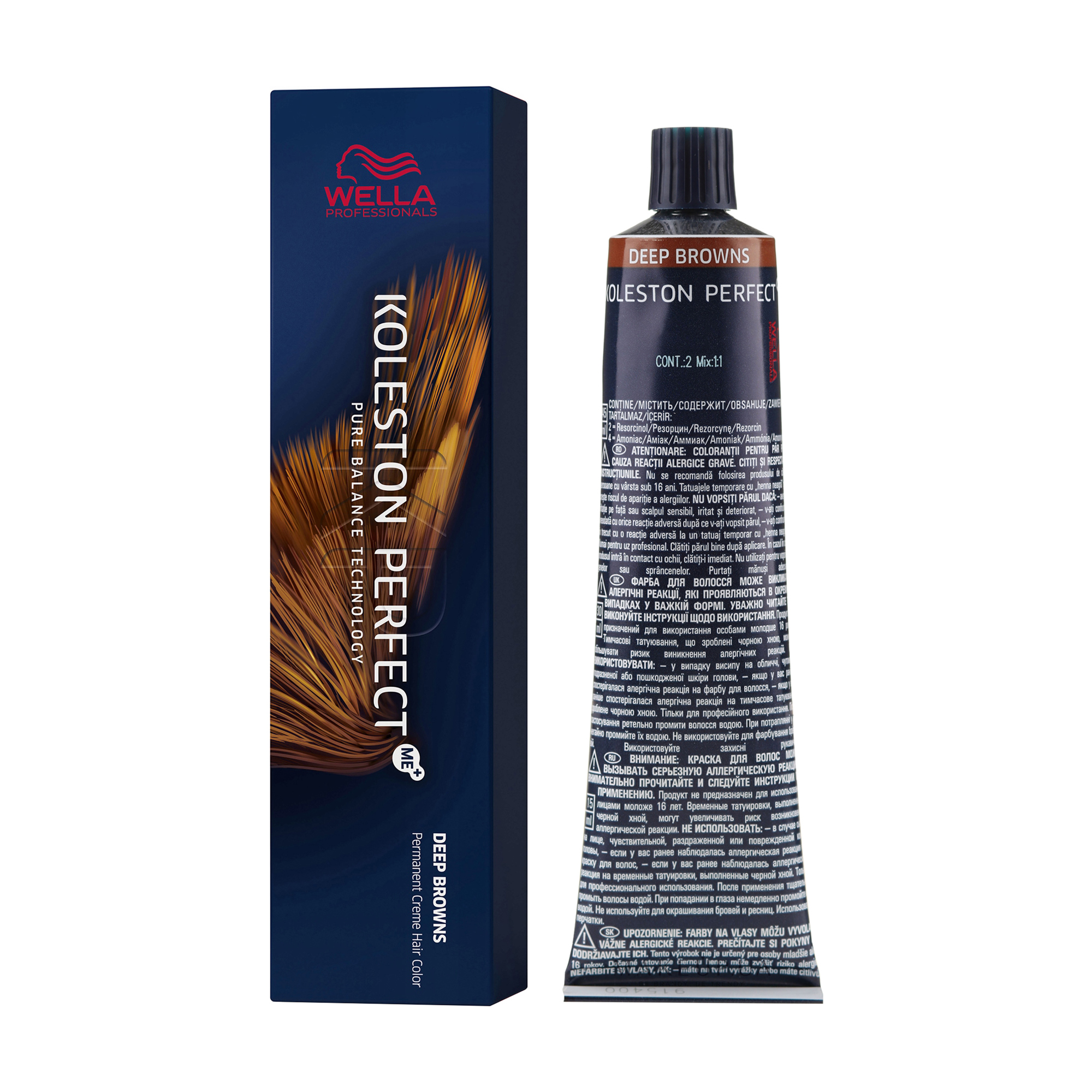 Стійка крем-фарба для волосся Wella Professionals Koleston Perfect Deep Browns, 6/74-темний блондин коричнево-червоний, 60 мл